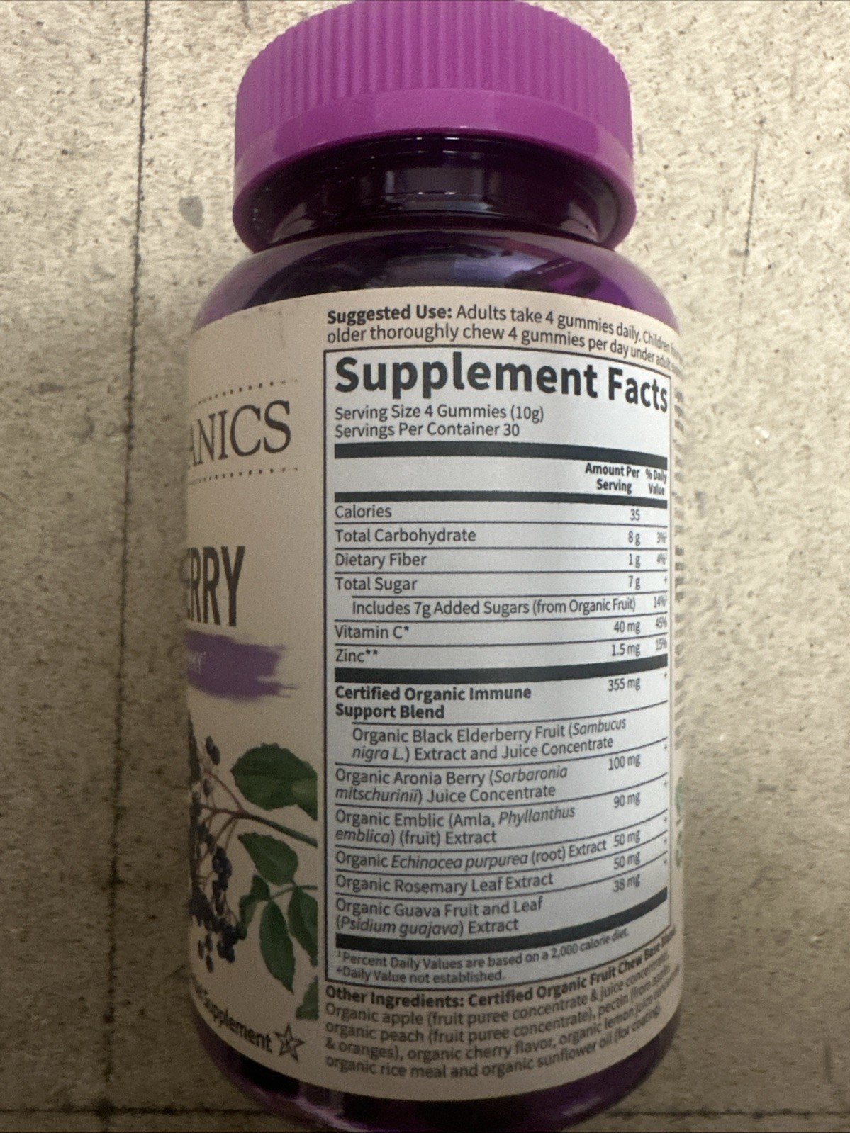 Garden of Life Organics Elderberry Immune Gummies # 120 Used By 11/2026