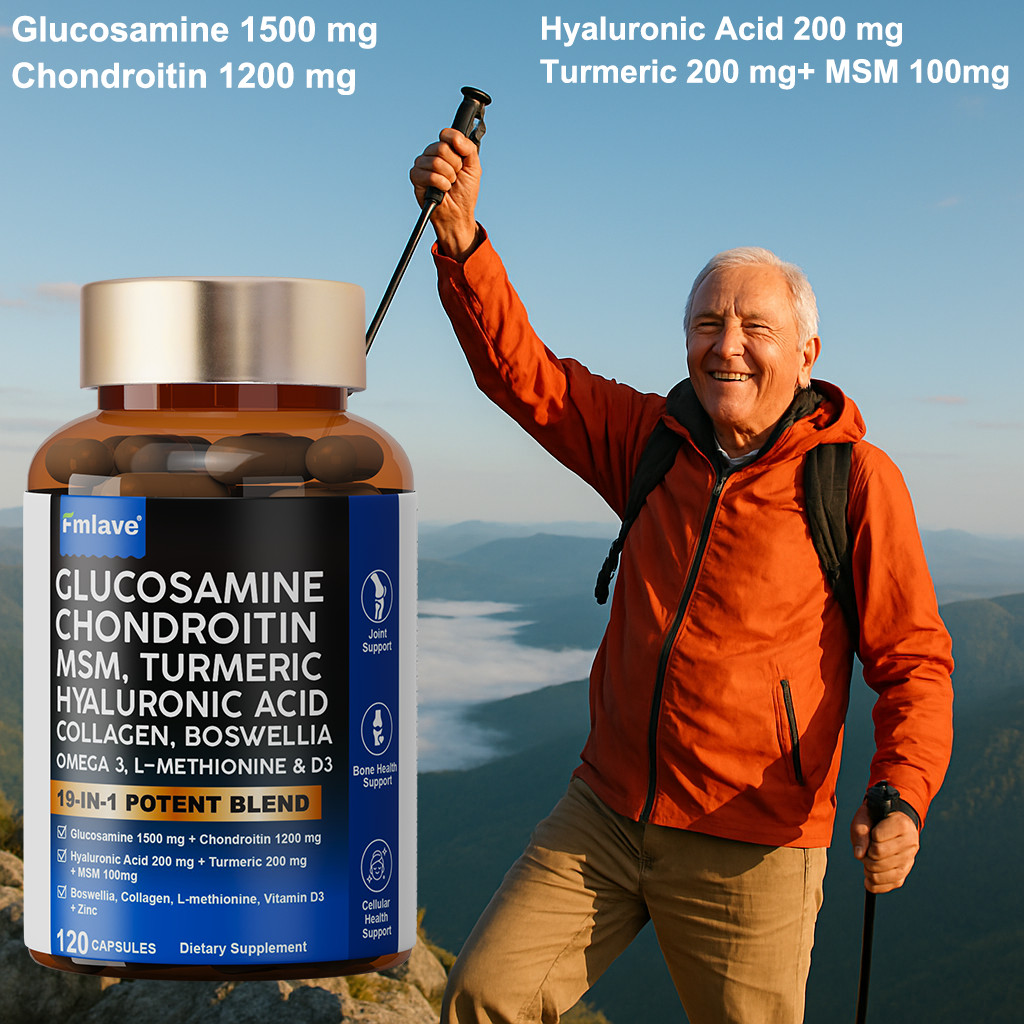 120 Triple Strength Glucosamine Chondroitin MSM Collagen Boswellia TUMERIC D & C