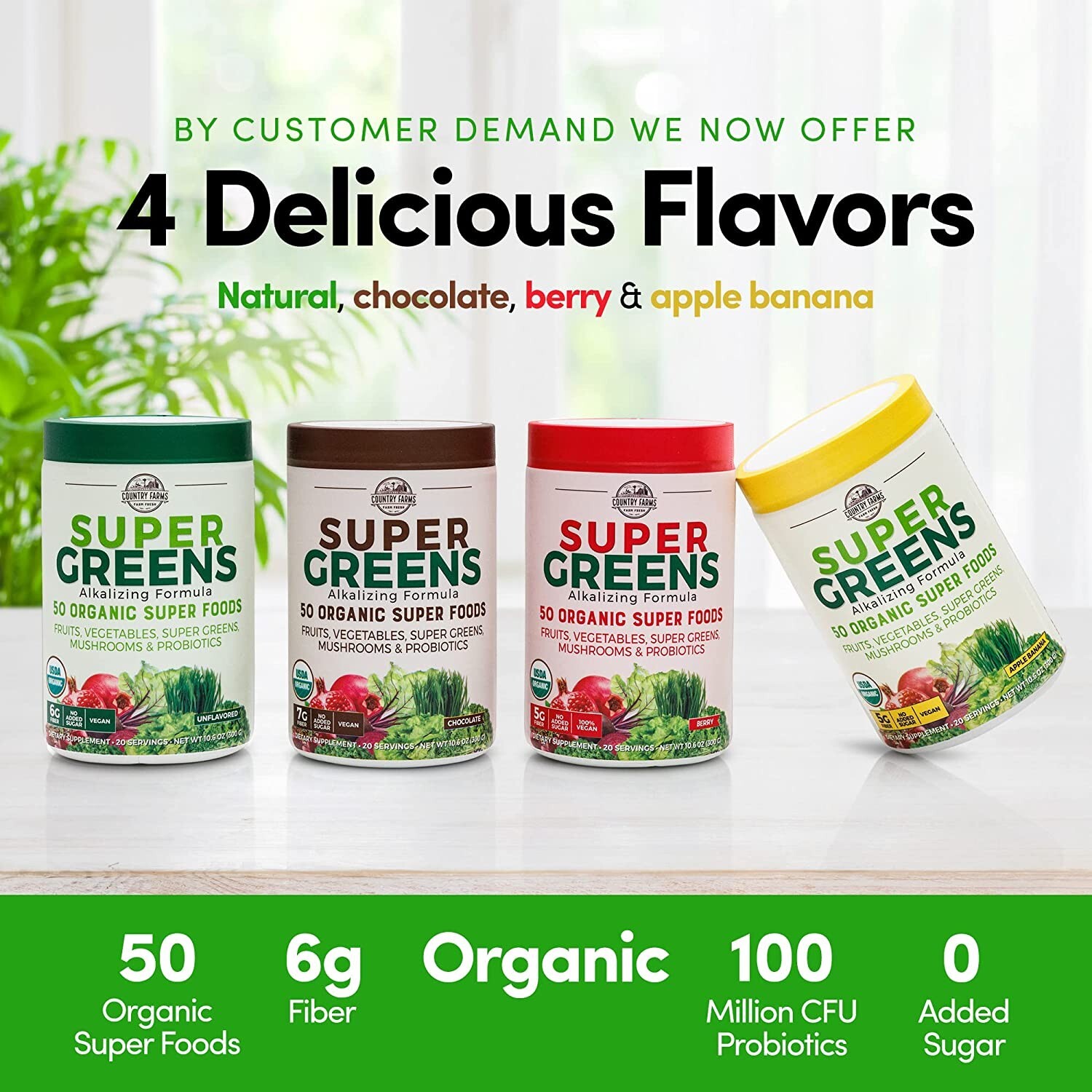 Country Farms Super Green Drink Mix, Natural, 10.6 Ounce (Packaging may vary)