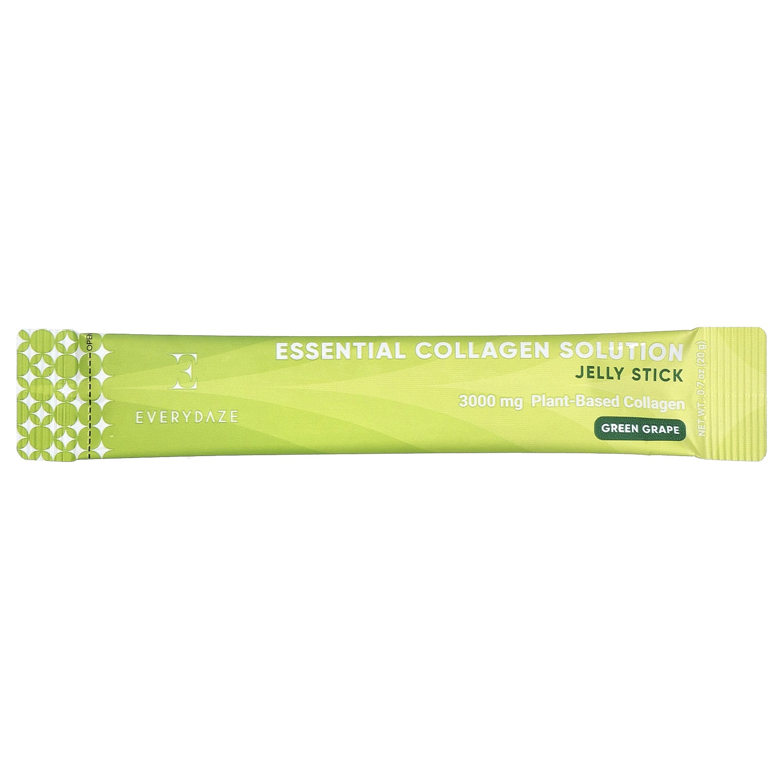 Essential Collagen Solution Jelly Stick, Green Grape, 3,000 mg, 10 Sticks, 0.7