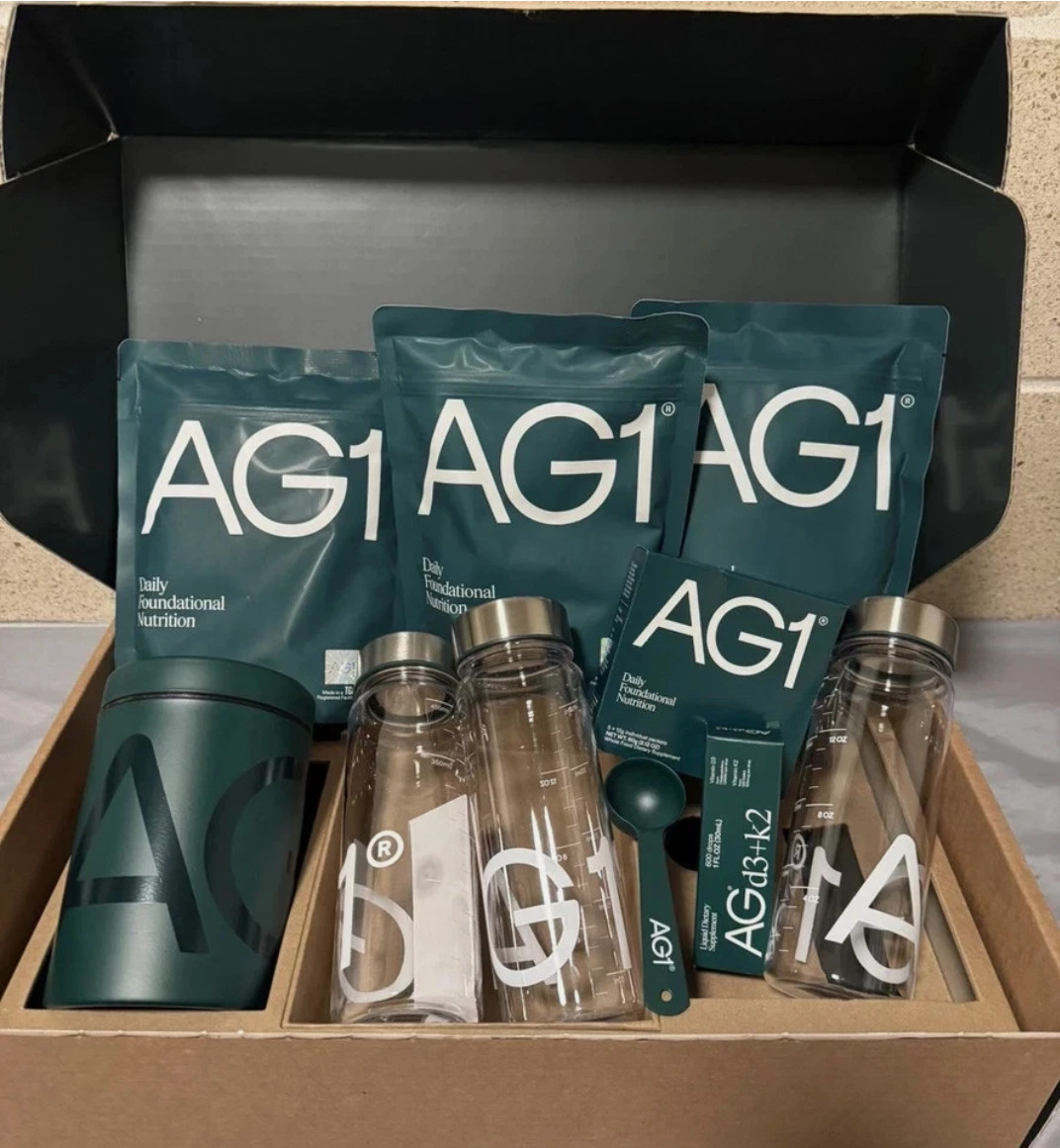 Athletic Greens AG1 Box- 3 Bags, D3 + K2, 3 Bottles, Travel Packs, And More! New