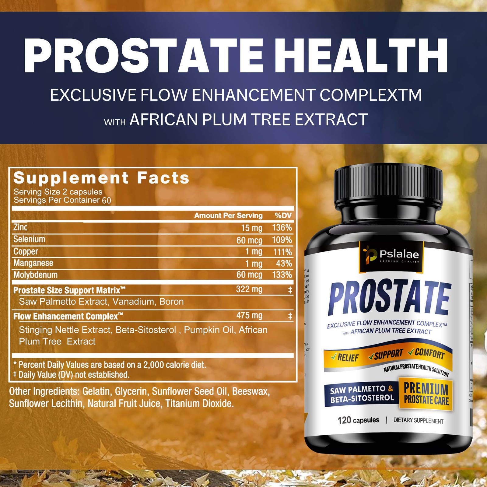 Prostate – Stinging Nettle, Saw Palmetto, Beta-Sitosterol – Urinary Tract Health