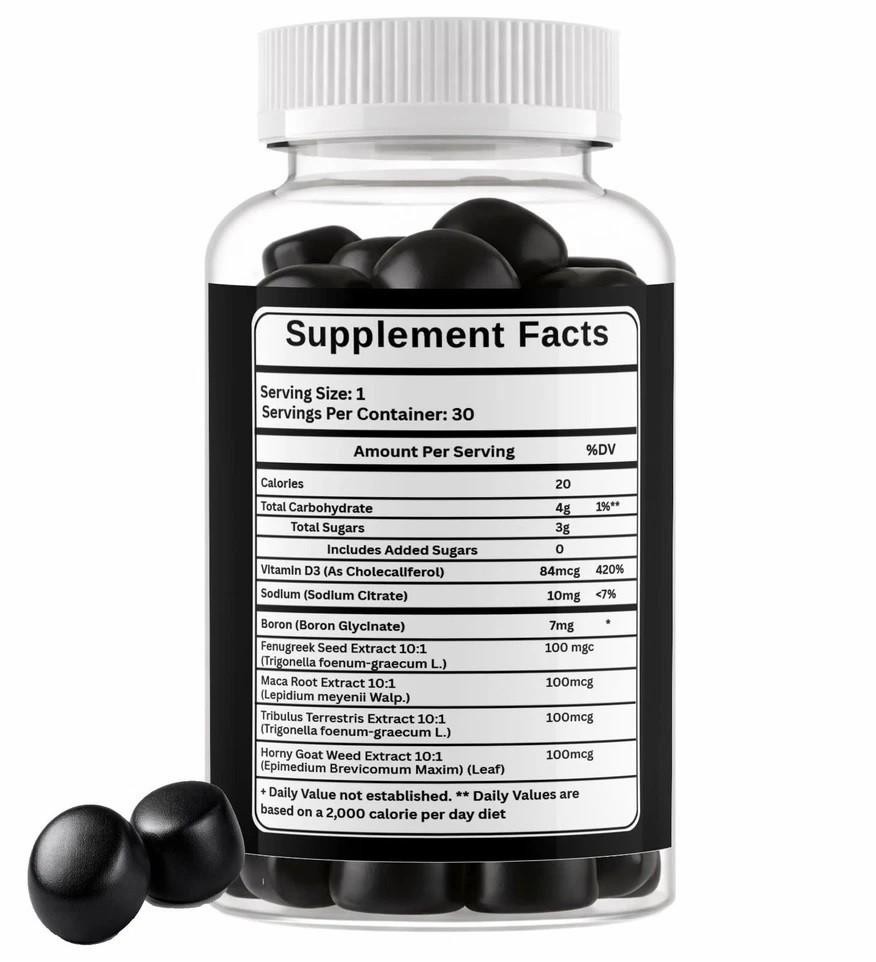 (3 Pack) RED BEAR Male Stamina Gummies for Advanced Blood Flow Support 30 Gummy