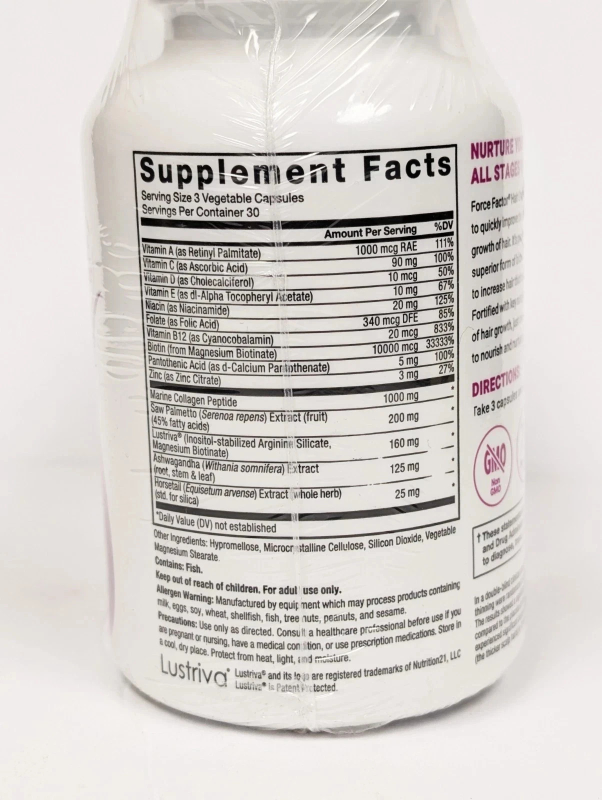 2 Bottles Force Factor Hair Growth Accelerator Capsule Supplement Pills, 180