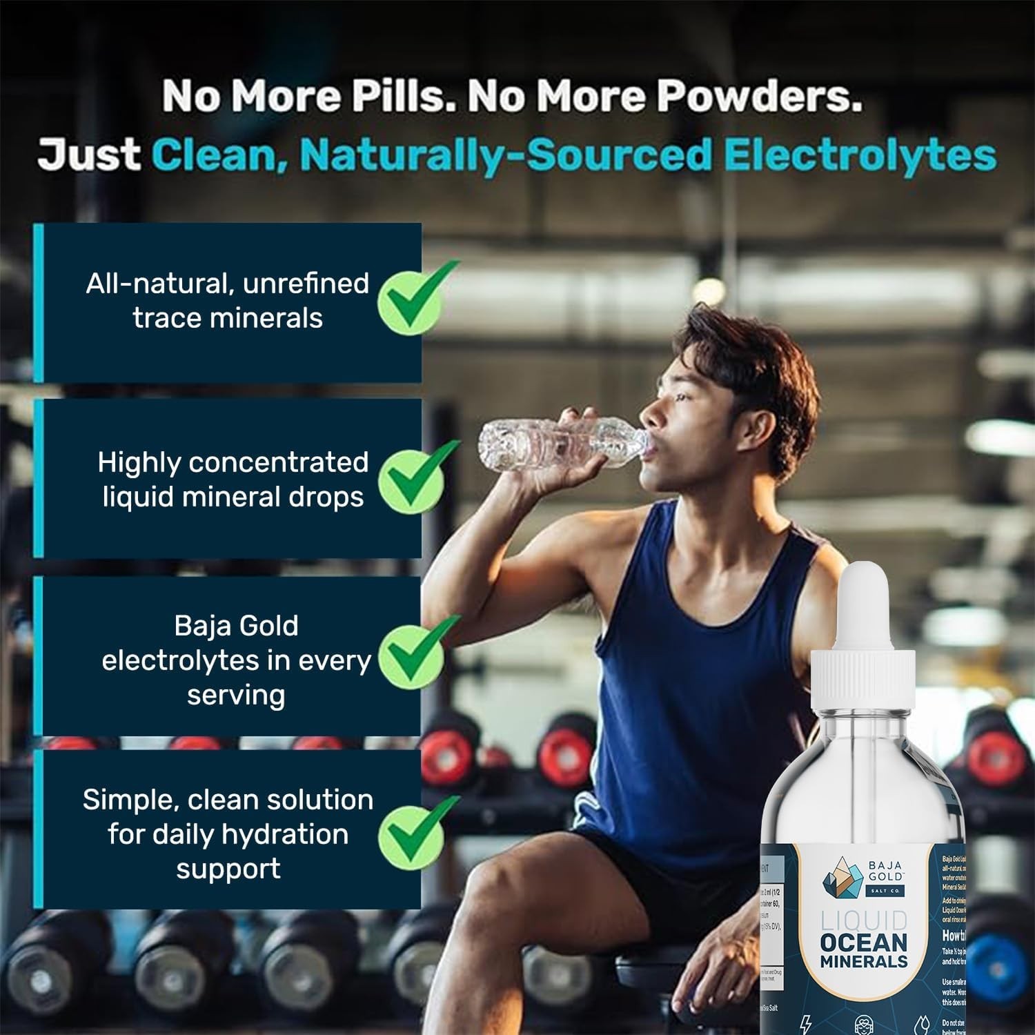 Baja Gold Liquid Ocean Trace Mineral Drops – Ionic Electrolytes Mineral Drops