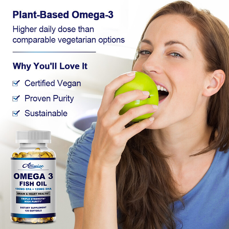 Omega 3 Fish Oil Capsule 1200mg+1000mg , EPA & DHA ,Brain Heart Joint Support