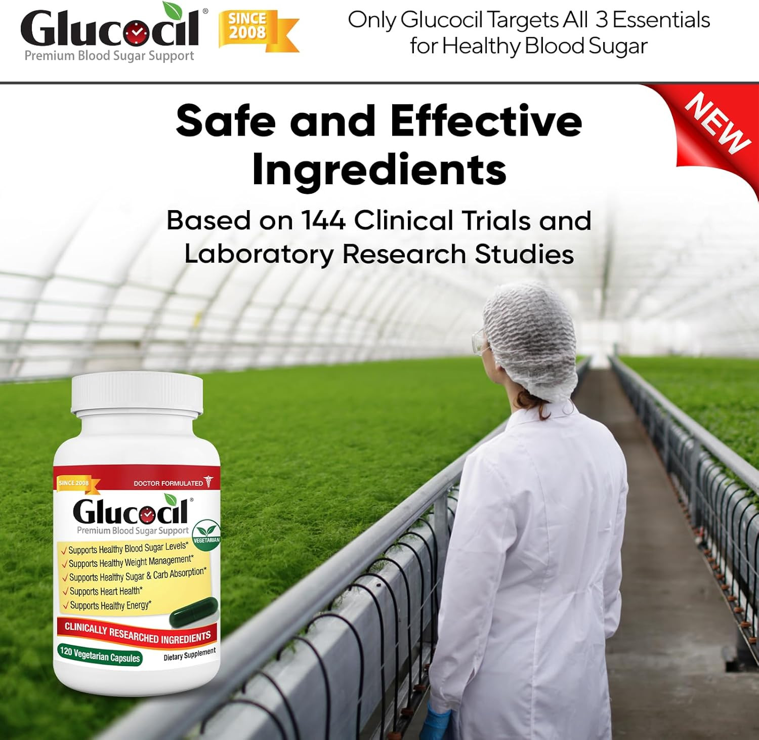 Glucocil – Vegetarian Capsules – Premium Blood Sugar Support – Supports The 3 Es