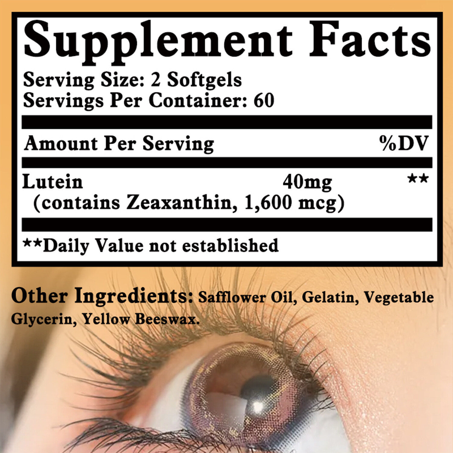 120pcs Lutein 40mg – Zeaxanthin – Eye Health, Eye Strain Support, Eye Protection