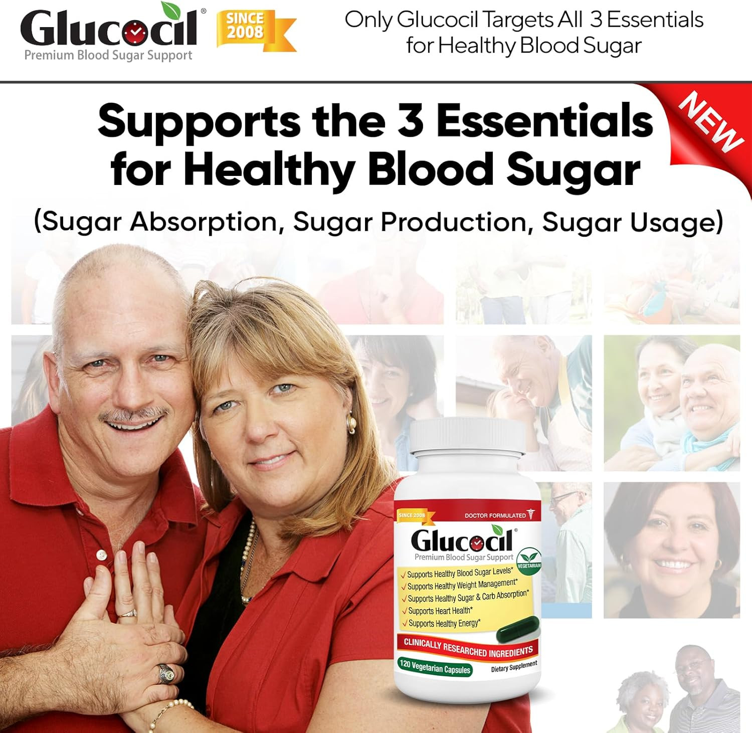 Glucocil – Vegetarian Capsules – Premium Blood Sugar Support – Supports The 3 Es