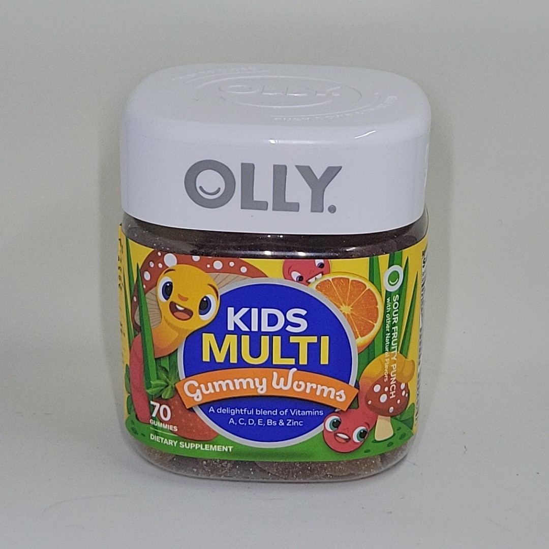 OLLY Kids Multi Gummy Worms 70 Count Fruity Punch Vitamins for Kids 04/26