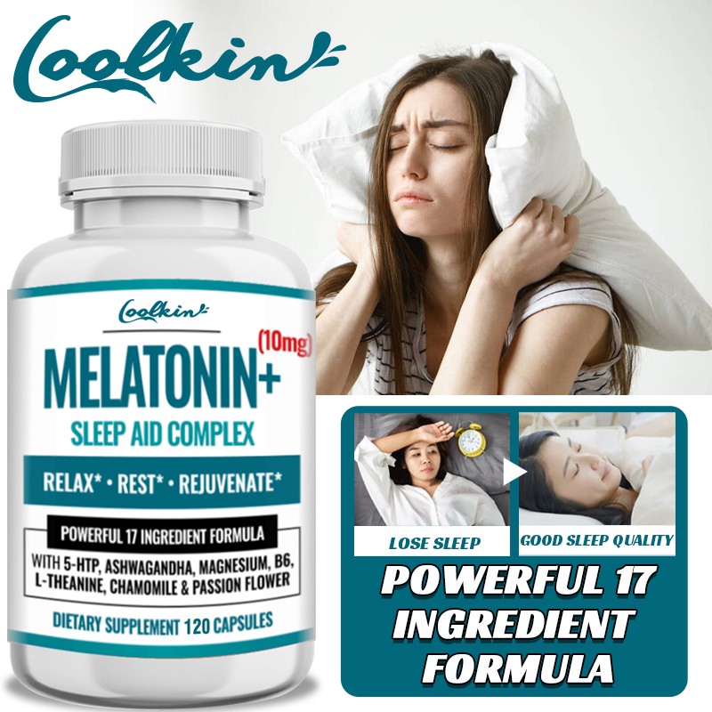 Melatonin + Sleep Aid 120pcs – Ashwagandha, Chamomile, L-Theanine