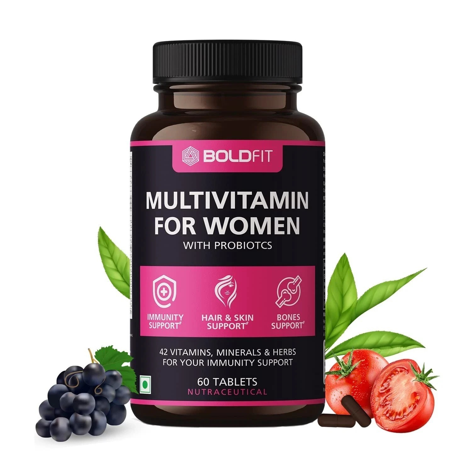 Boldfit Multivitamin For Women With Probiotics immunity 60 tablets Pack of 2 h70