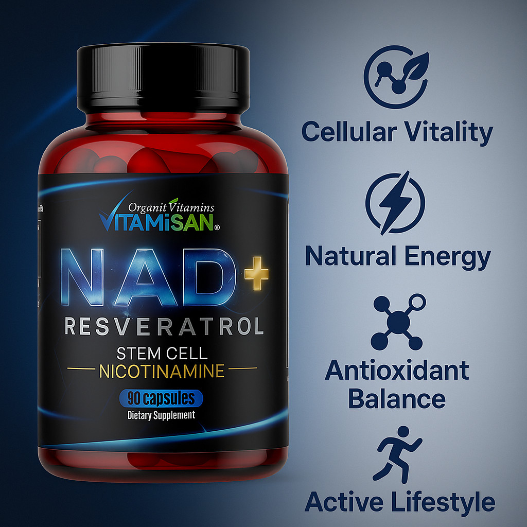 NAD+ Supplement for Anti-Aging Energy Focus & Nicotinamide Riboside Resveratrol