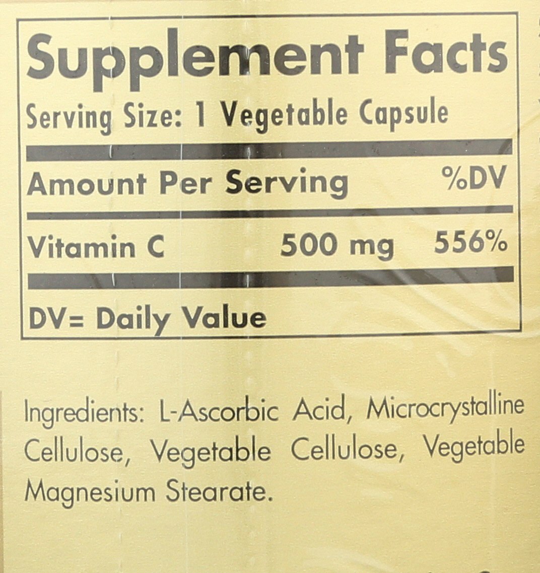 Solgar Vitamin C 500mg 250 Vegetable Capsules