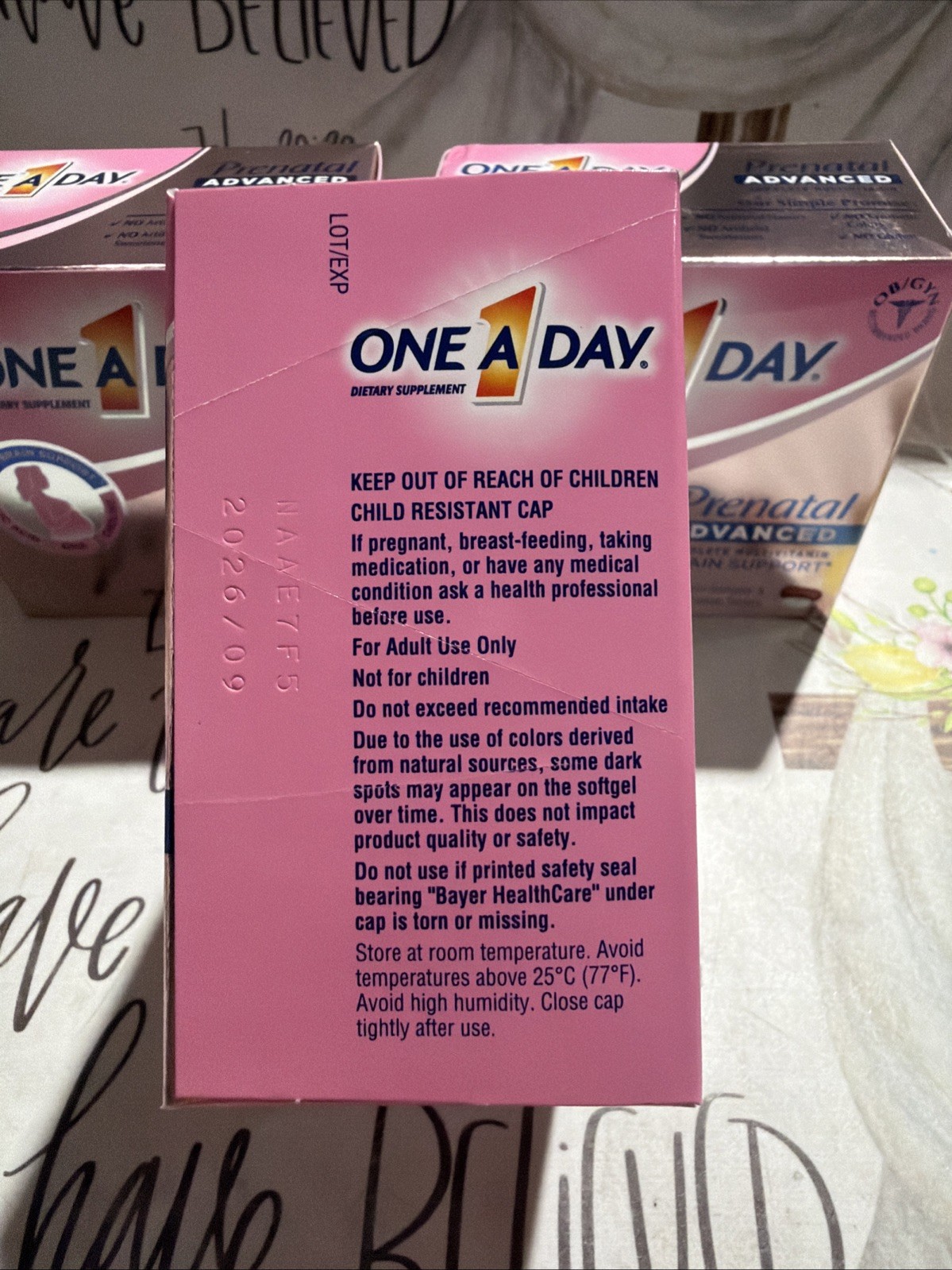 ONE A DAY Prenatal Advanced Triple Brain Support Exp:09/26 3Pack