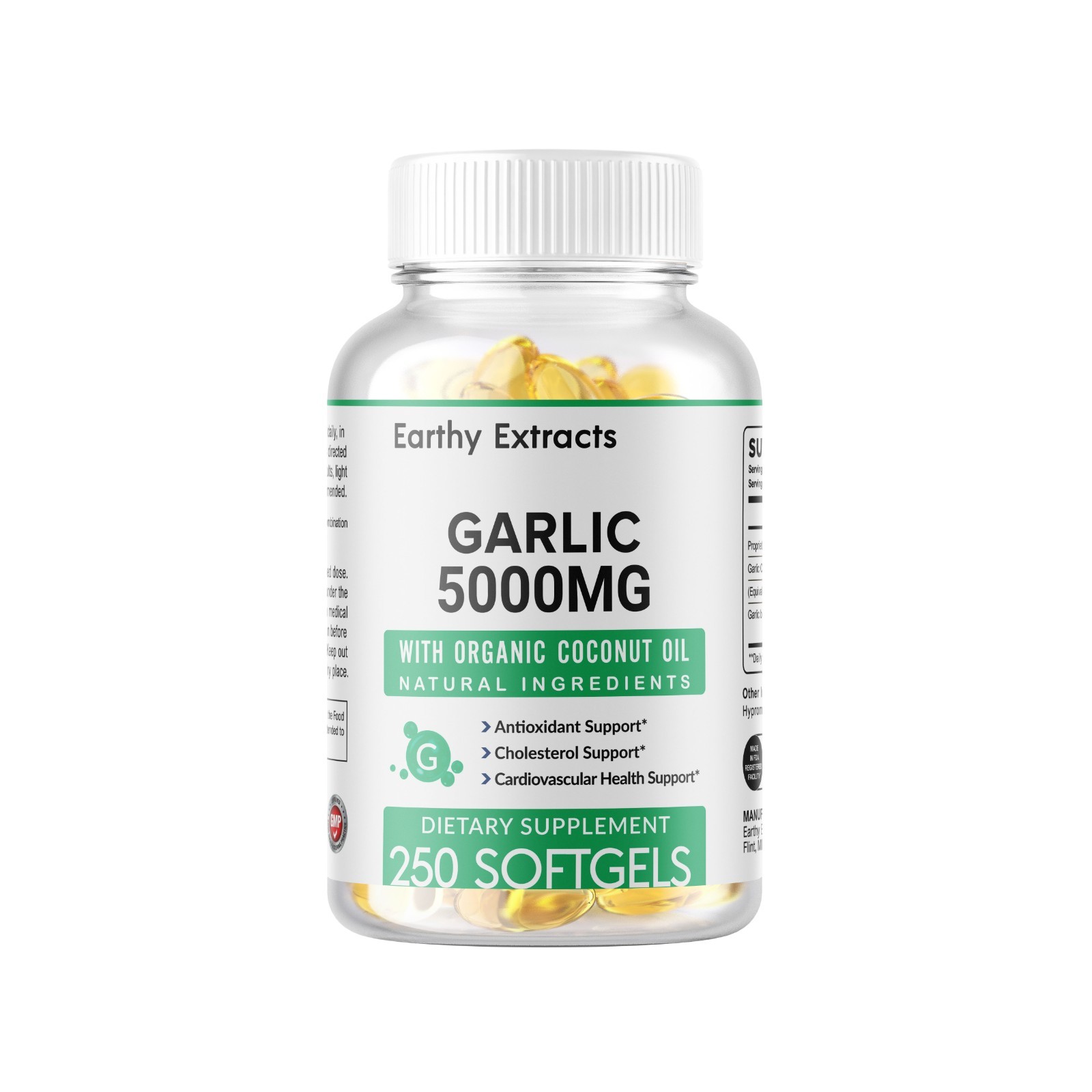 Garlic Fresh Extract 5000 mg Cholesterol Health supp Antioxidant 250 Softgels