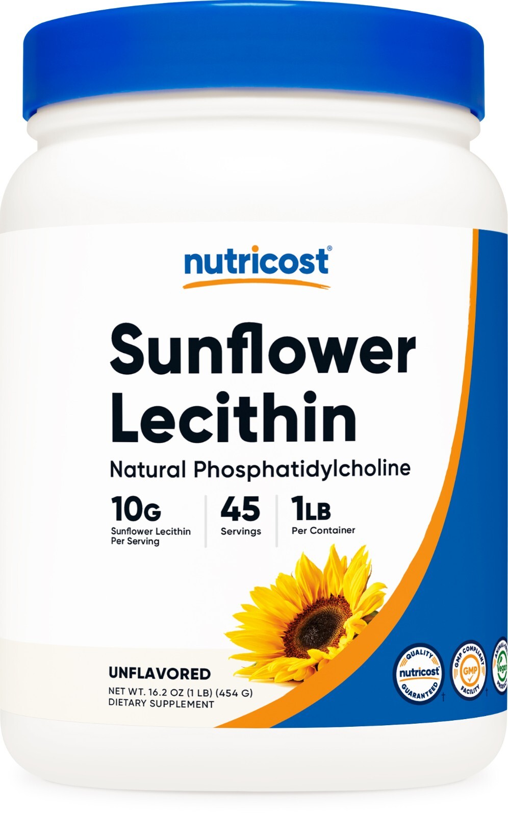 Nutricost Sunflower Lecithin (1 Pound) – Natural Phosphatidylcholine