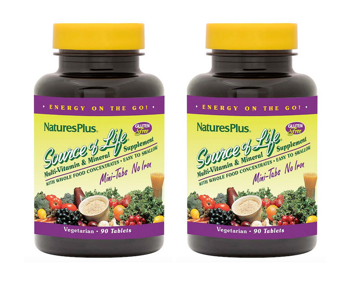 Nature’s Plus Source of Life Mini-Tabs No Iron 90 tablets (2 PACK)