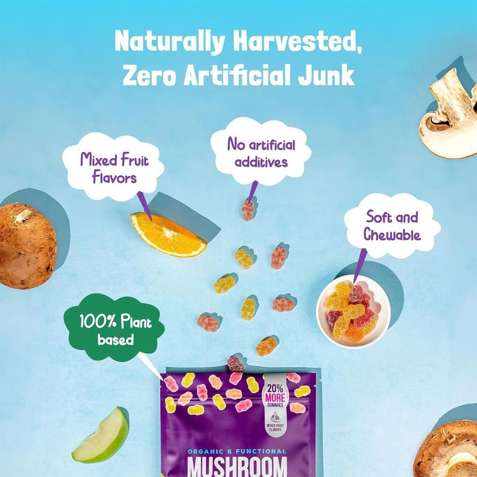 Functional With Gummies-Mushroom Gummies Supplement Mushroom Ashawanduha