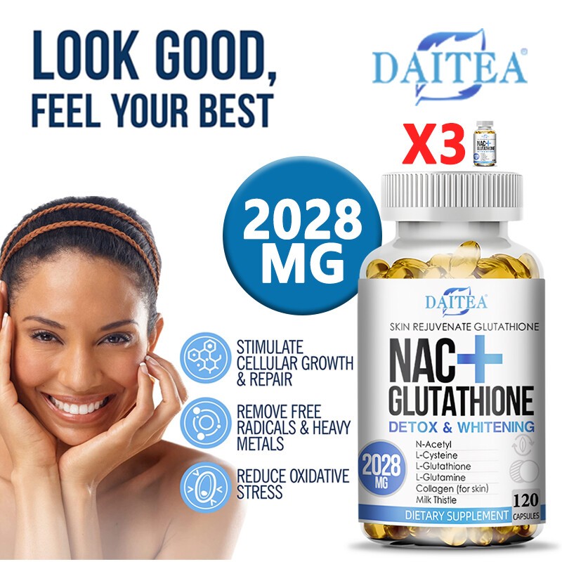 Nac Glutathione Collagen Softgel Skin Whitening Anti-Aging Antioxidant Immune US