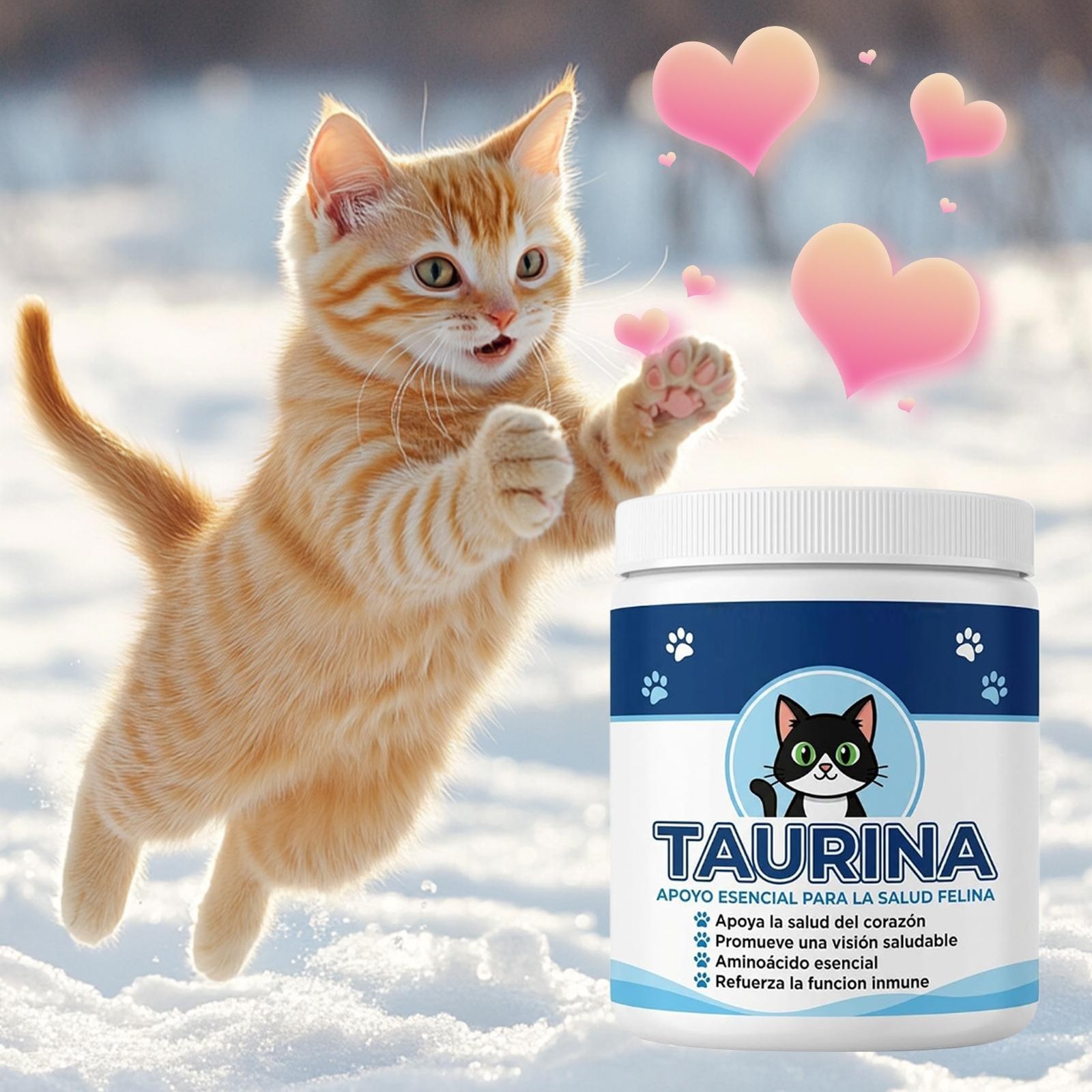 Taurine Supplement for Cats,Pawvita Taurine- 99.9% Pure Taurine Suppo