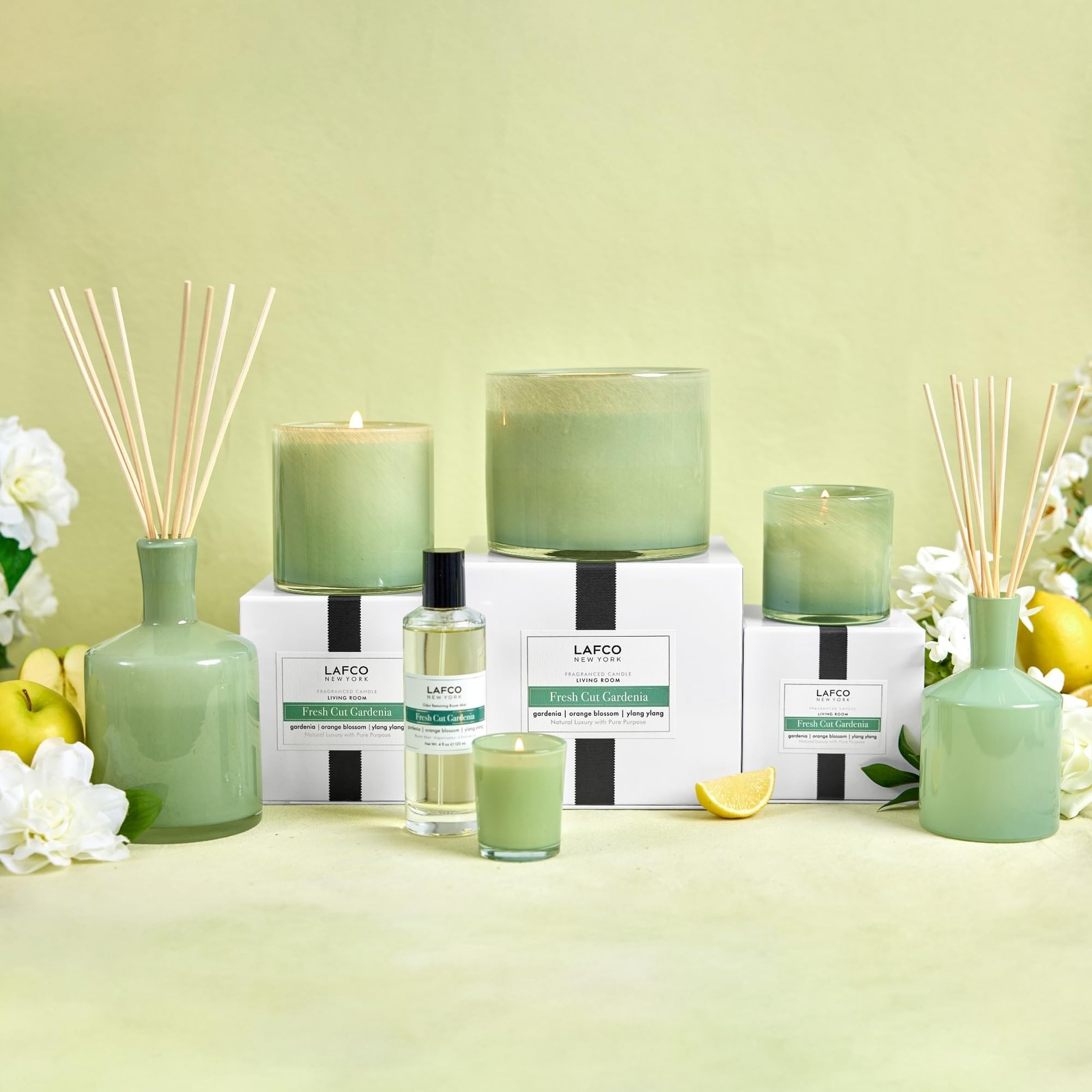 LAFCO New York Signature Candle, Fresh Cut Gardenia – 15.5 oz – 90-Hour Burn …