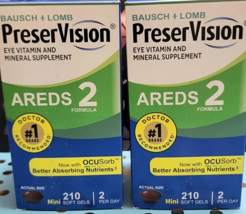 Pack of 2 | Preservision AREDS 2 210 Count Eye Vitamin Mini Soft gels EXP 04/28