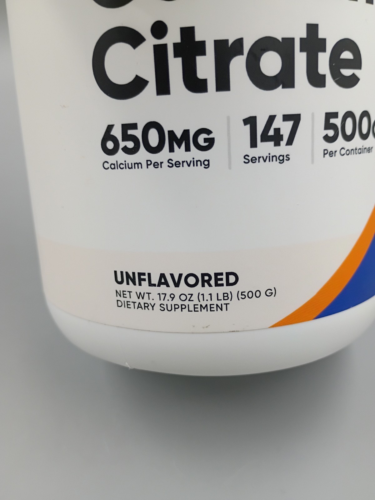 Nutricost Calcium Citrate Unflavored Powder 17.9 oz/500 Grams ~ Expires 01/2029
