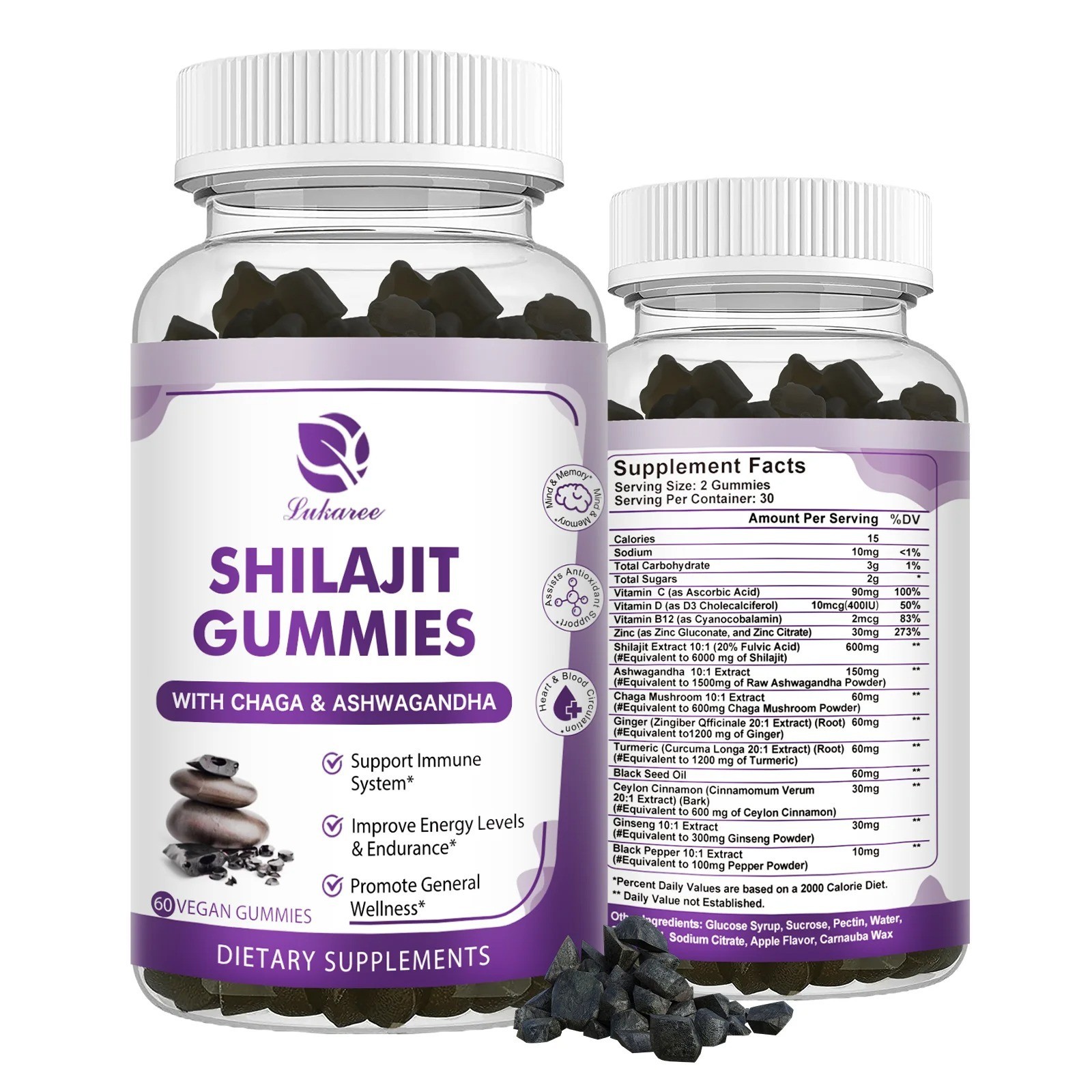 100% Himalaya Pure Shilajit Gummies 13 in 1 Original Mineral Health Supplement N