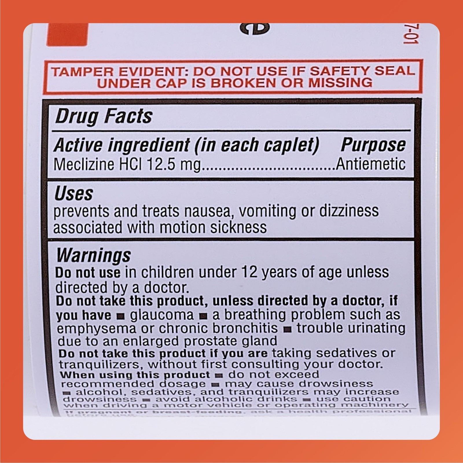 RUGBY Meclizine 12.5mg Caplets 3 Pack