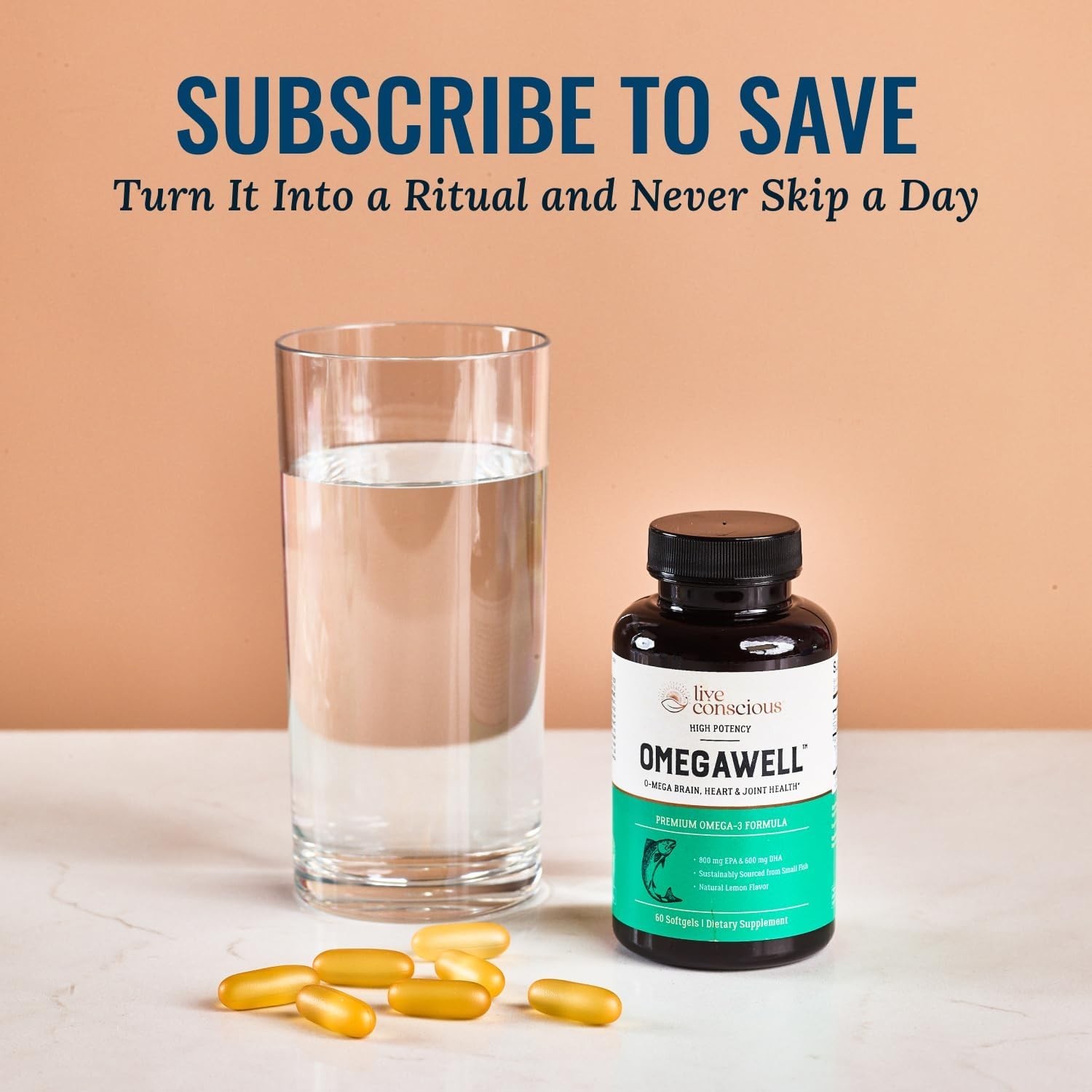 OmegaWell Omega 3 Fish Oil – 2000mg Capsules: Heart, Brain, & Joint Support -…