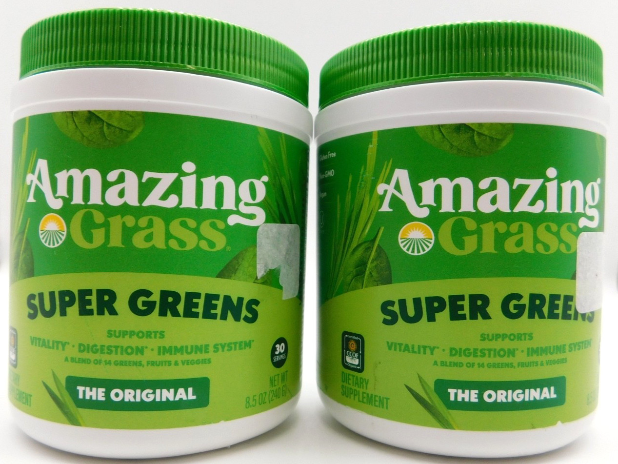 2- Amazing Grass Super Greens The Original, 60 Total Servings, 8.5 Oz. Ea, 9/27