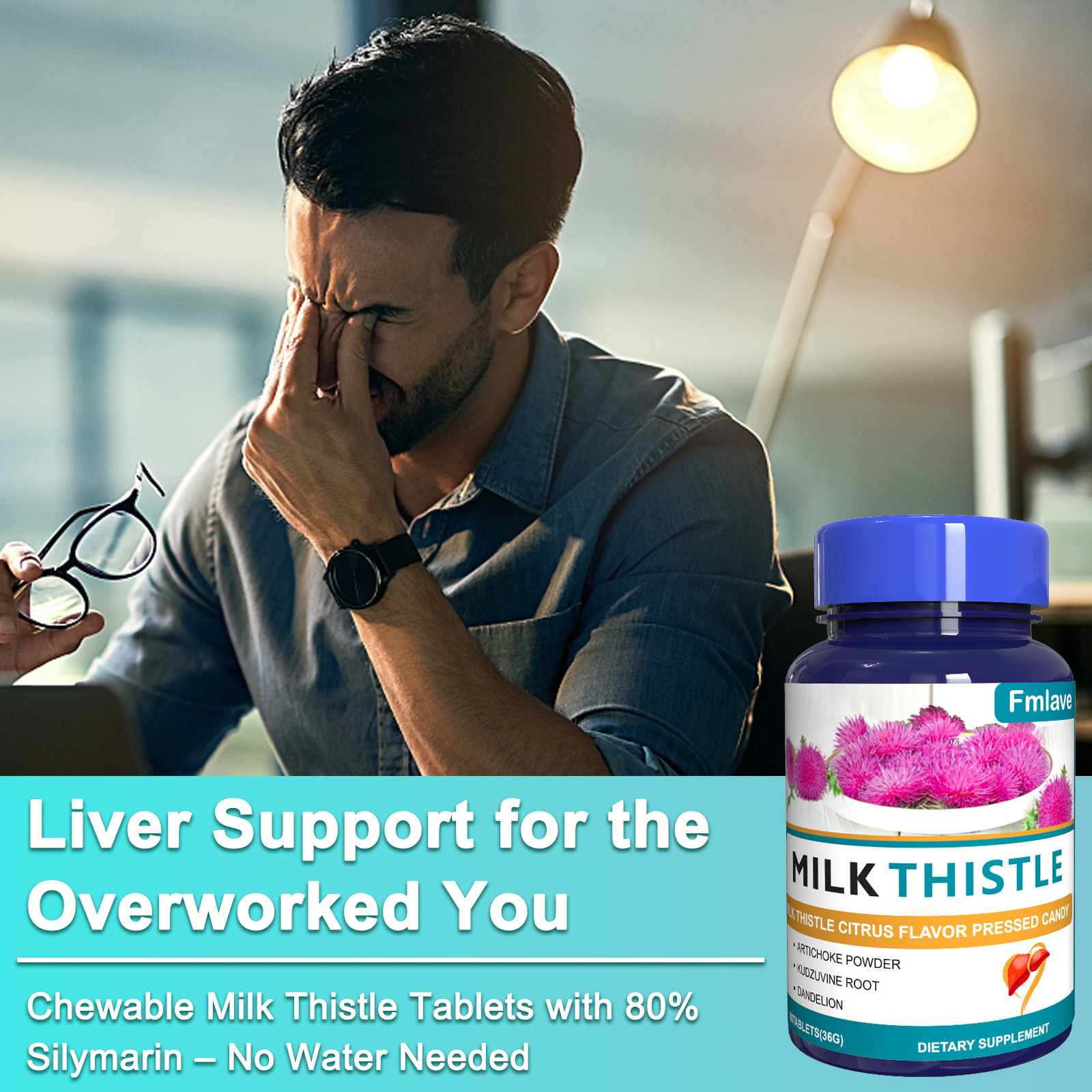 Liver Cleanse Detox Repair -60 counts Milk Thistle Dandelion Support Supplement