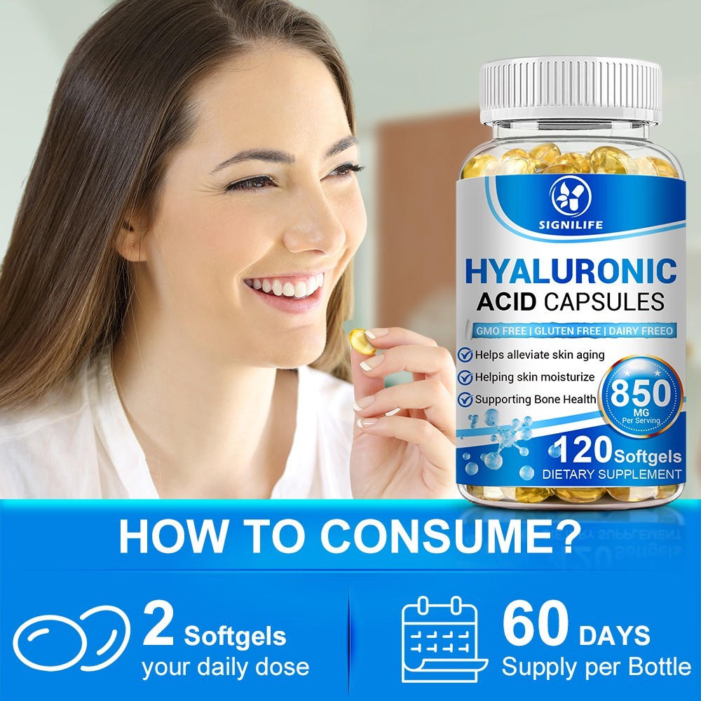 Hyaluronic Acid Anti Aging Hydrating Capsules Wrinkles Fine Lines Joint Health.