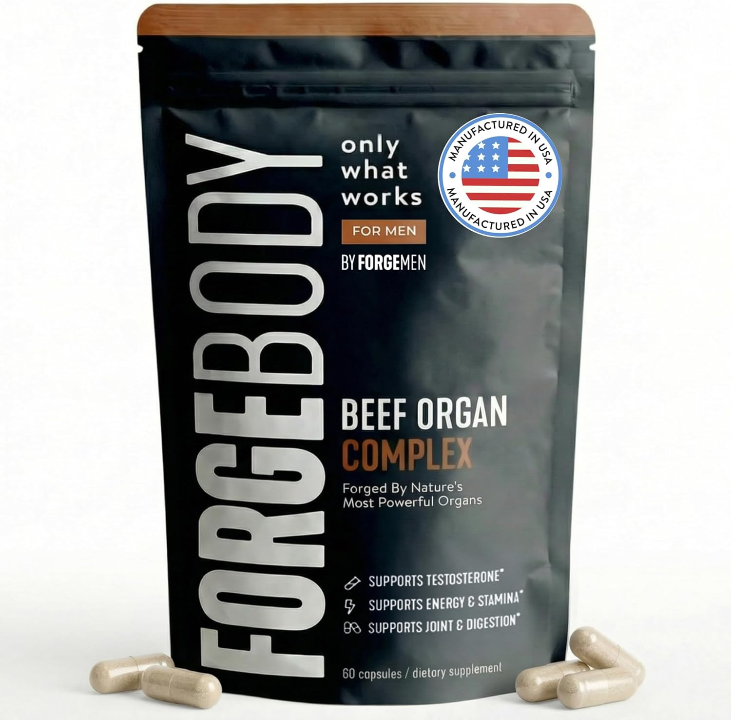 FORGEBODY® Beef Organ Complex Capsules [1 Month] – 100% Grass Fed Beef Organ Sup
