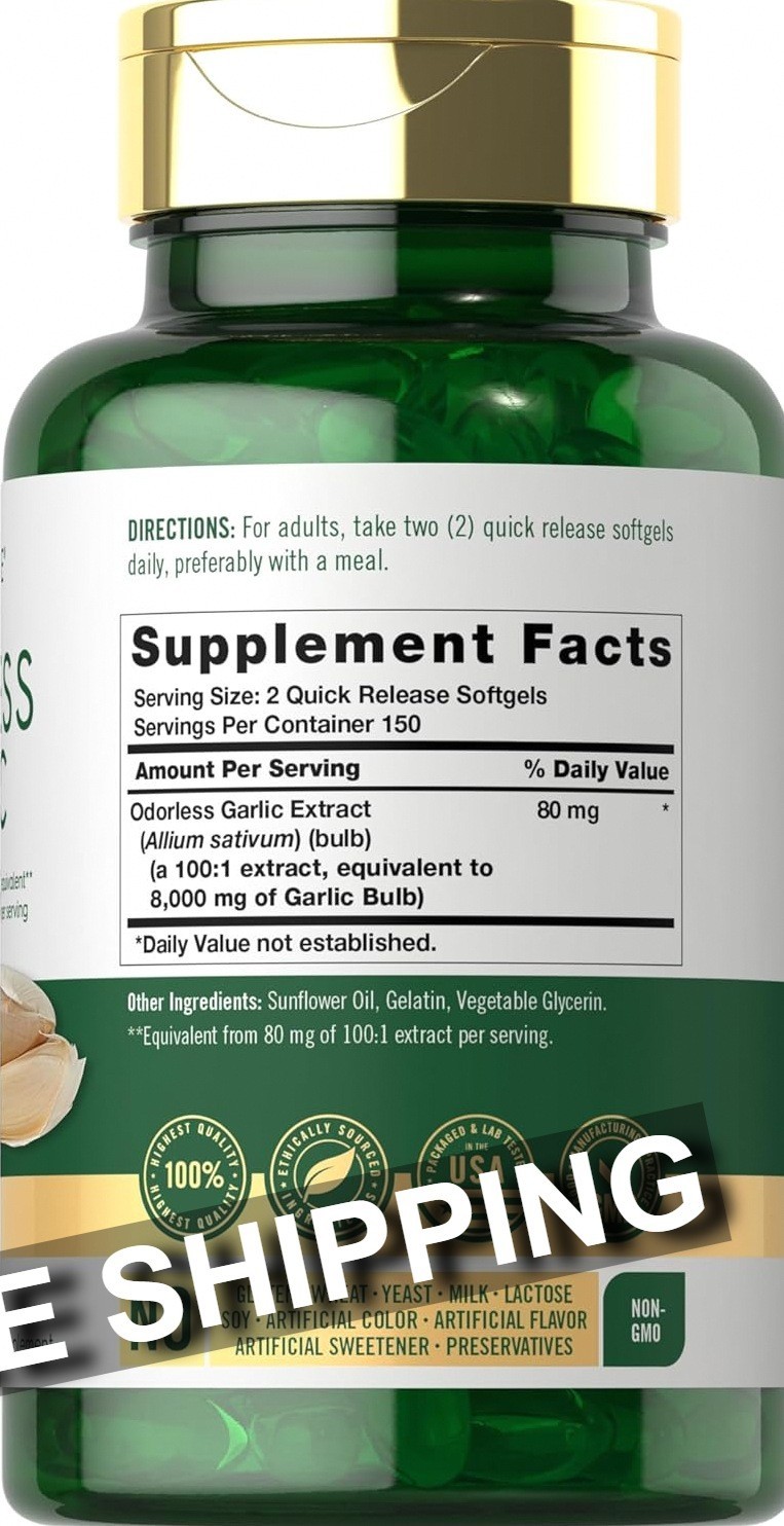 Suplemento de Ajo Sin Olor 300 Cápsulas Blandas Alta Potencia Natural Premium