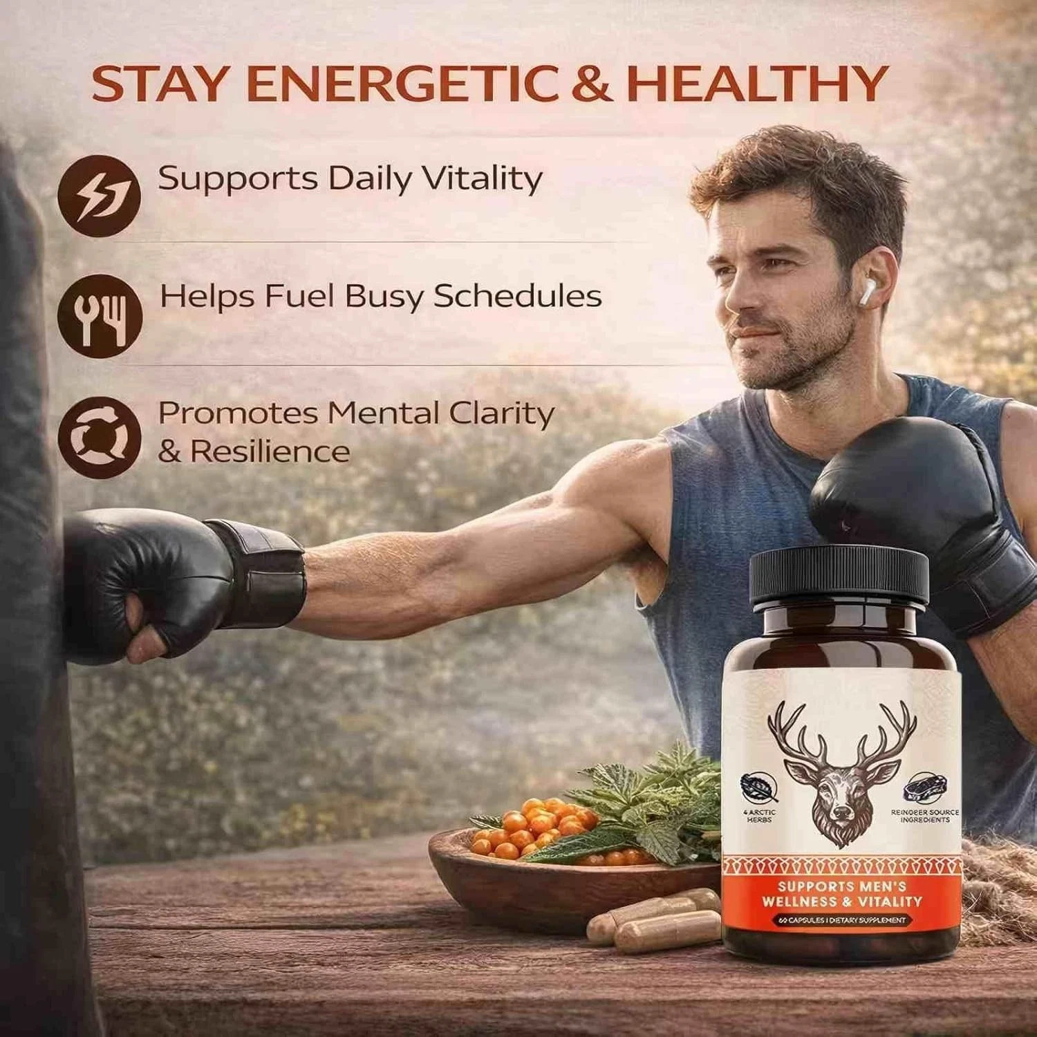 Primal Viking Men’S Overall Well-Being Supplement – Arctic Herbal & Caribou Extr