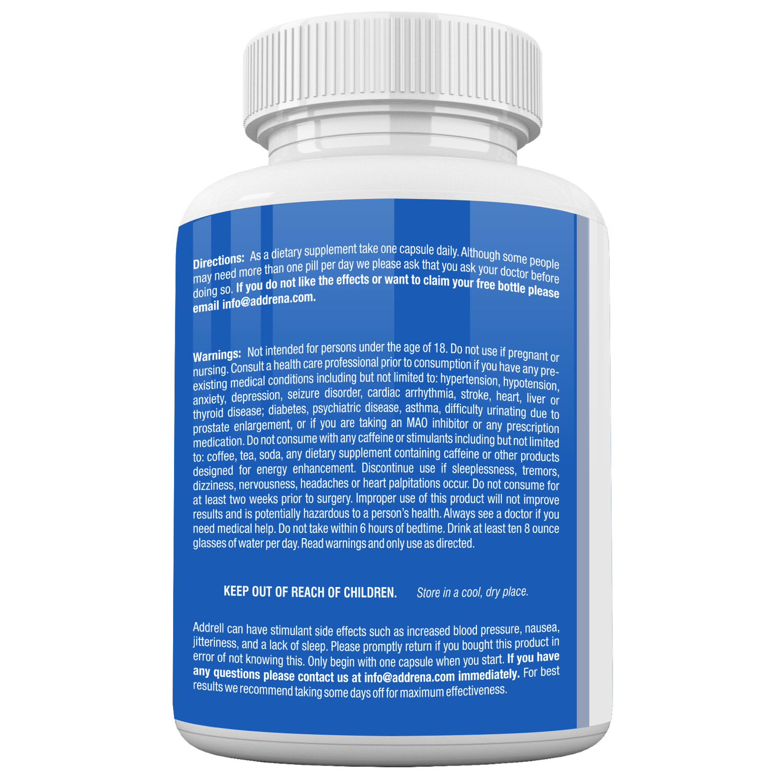 Addrell Energy Stimulant Dietary Supplement Designed for Brain Boosting-60 Pills