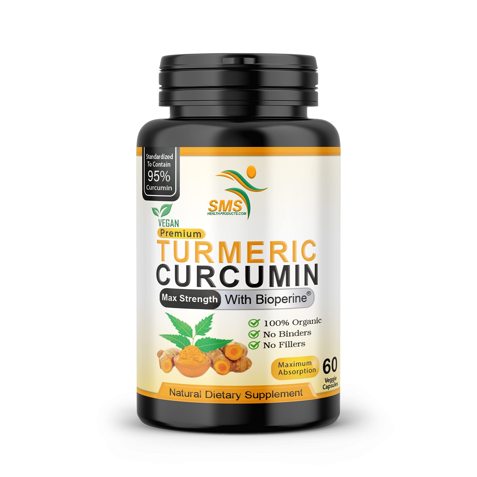 Turmeric Curcumin Supplement 1,000mg – 95% Curcuminoids with BioPerine® Black…
