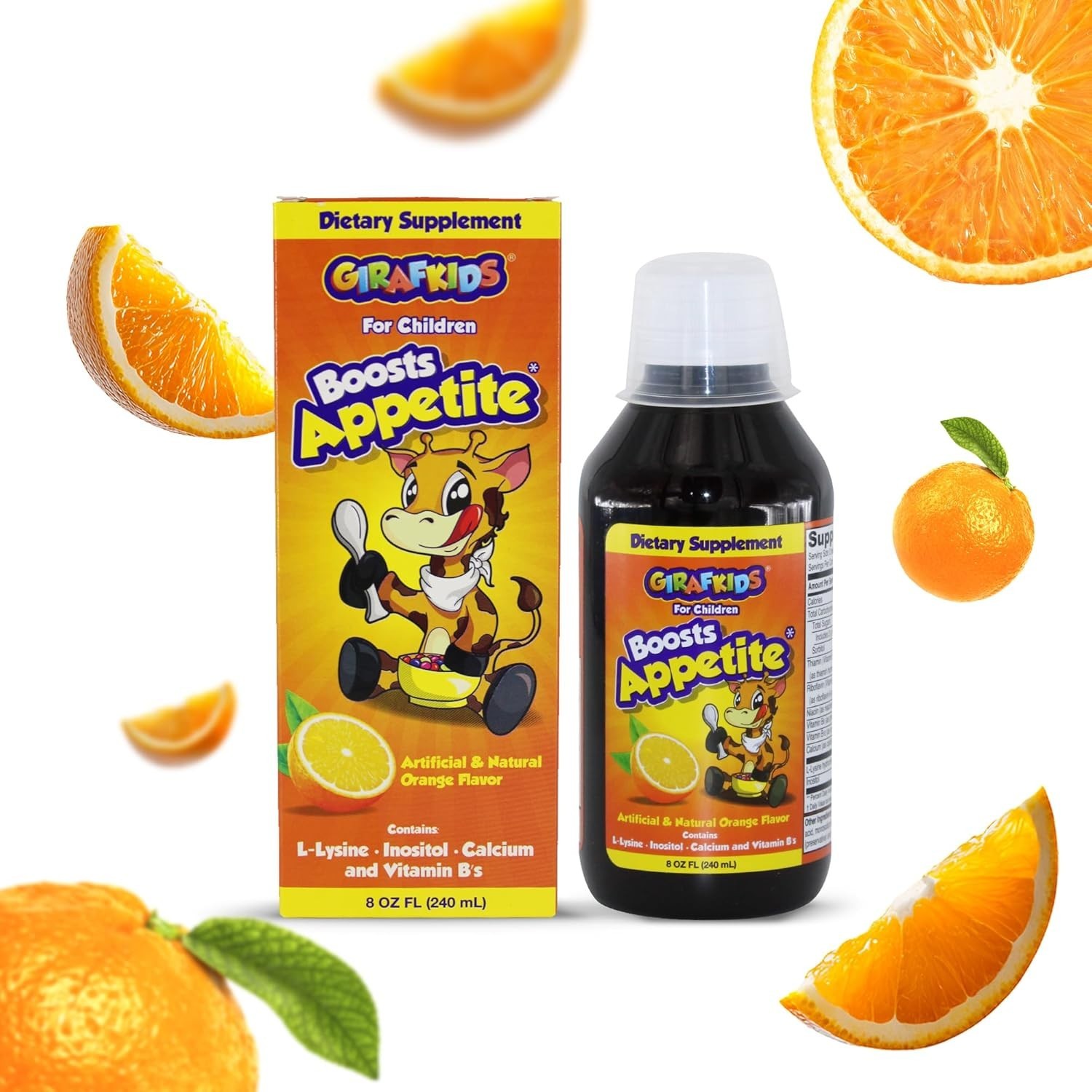 GirafKids Appetite Booster Syrup B1-2-12 for Kids Ages 4+, 8 Fl Oz, Made in USA
