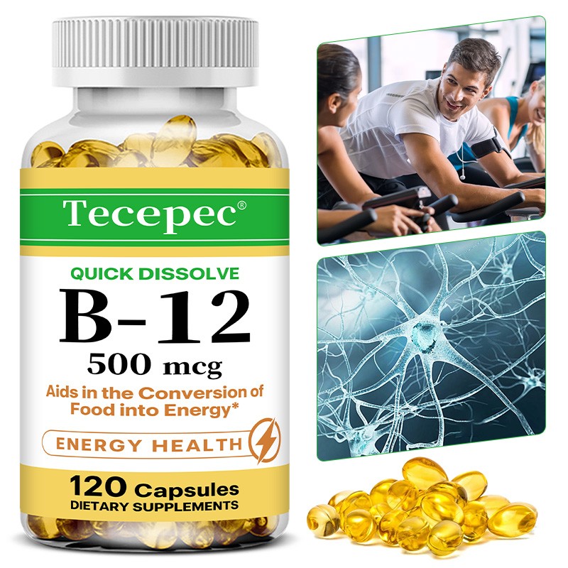 Vitamin B12 Nutritional Supplements Maintaining Nervous System 120 Softgels