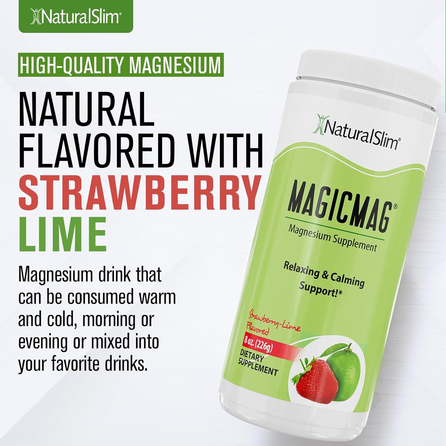 NaturalSlim MagicMag Anti Stress Drink – Pure Magnesium Citrate Powder 2-Pack