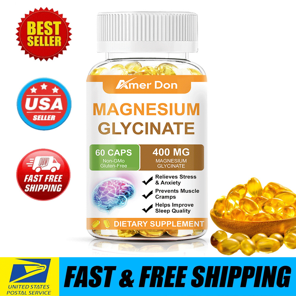 High Absorption Magnesium Glycinate 400mg per Capsule 60 Capsules Sleep Support