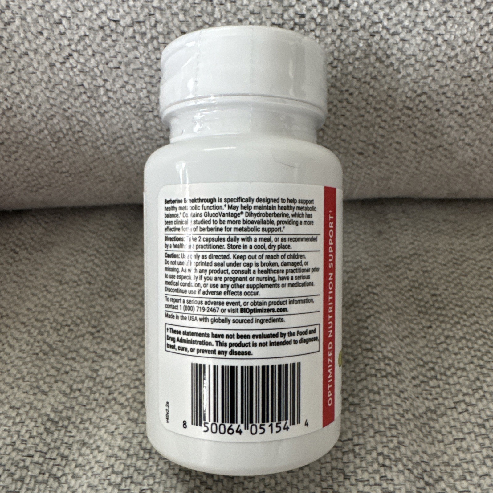 BIOptimizers Berberine Breakthrough 40 Veggie Caps Dietary Supplement New