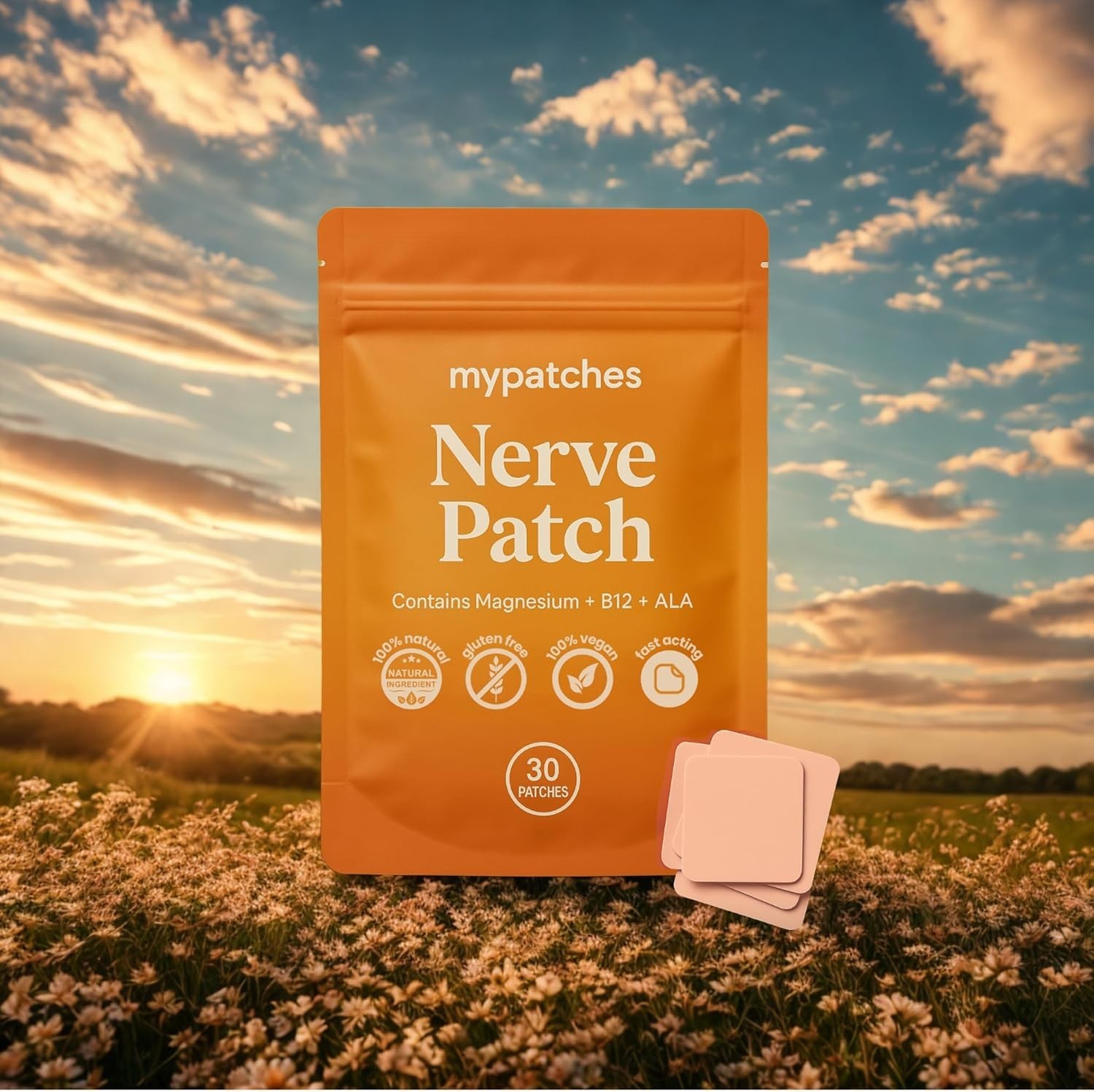3x mypatches Nerve Patch with Magnesium, B12 Alpha Lipoic Acid – with Natural