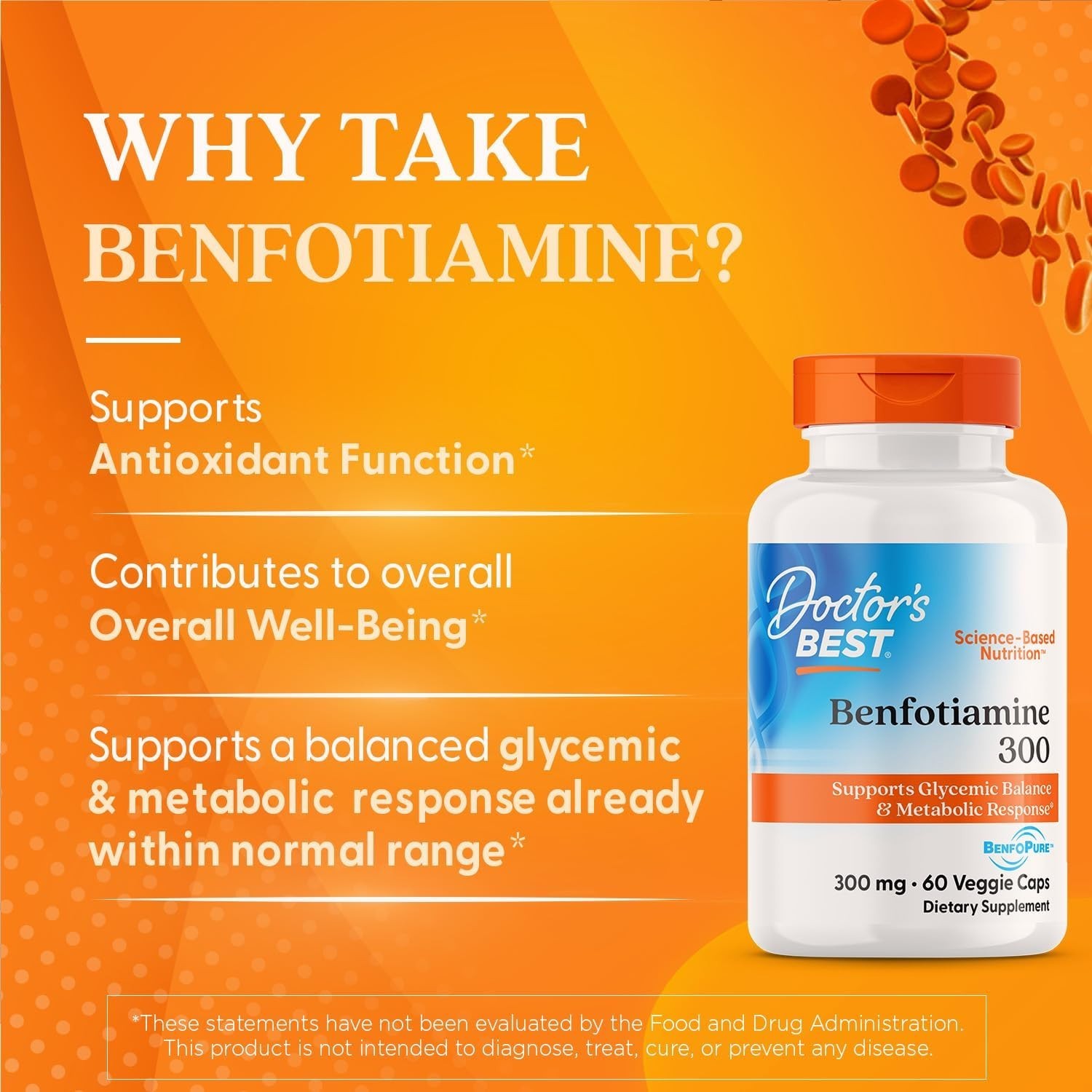 Benfotiamine 300mg – Supports Healthy Glucose Metabolism & Circulatory Health