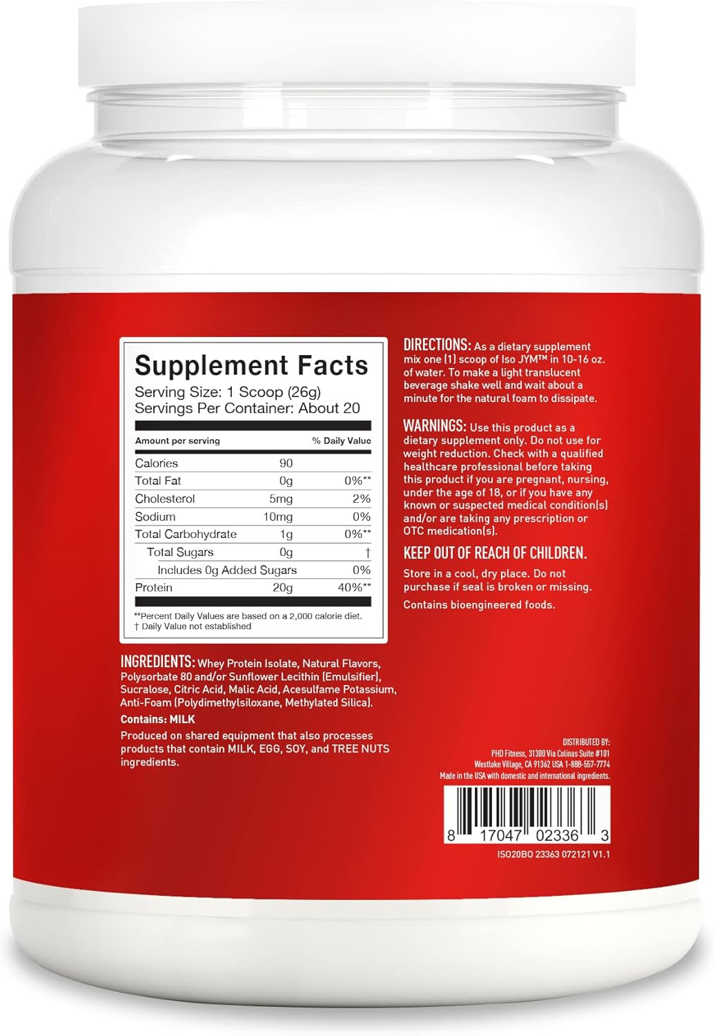 Iso JYM Bombsicle, 90 Calories, 100% Whey Protein Isolate, Zero Fat, Zero Sugars