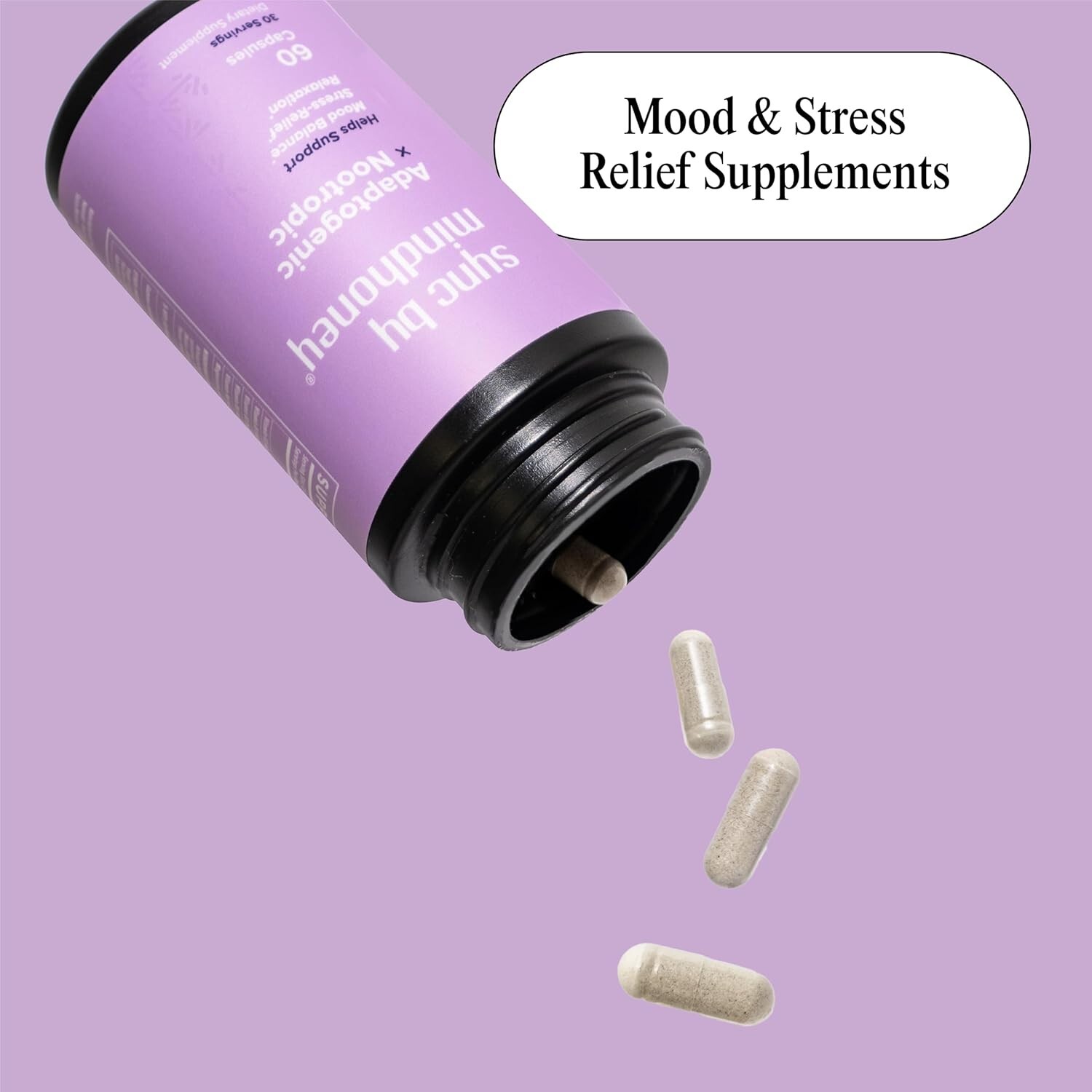 New MINDHONEY SYNC 60 Count Adaptogenic Supplement Ashwagandha Magnesium Stress