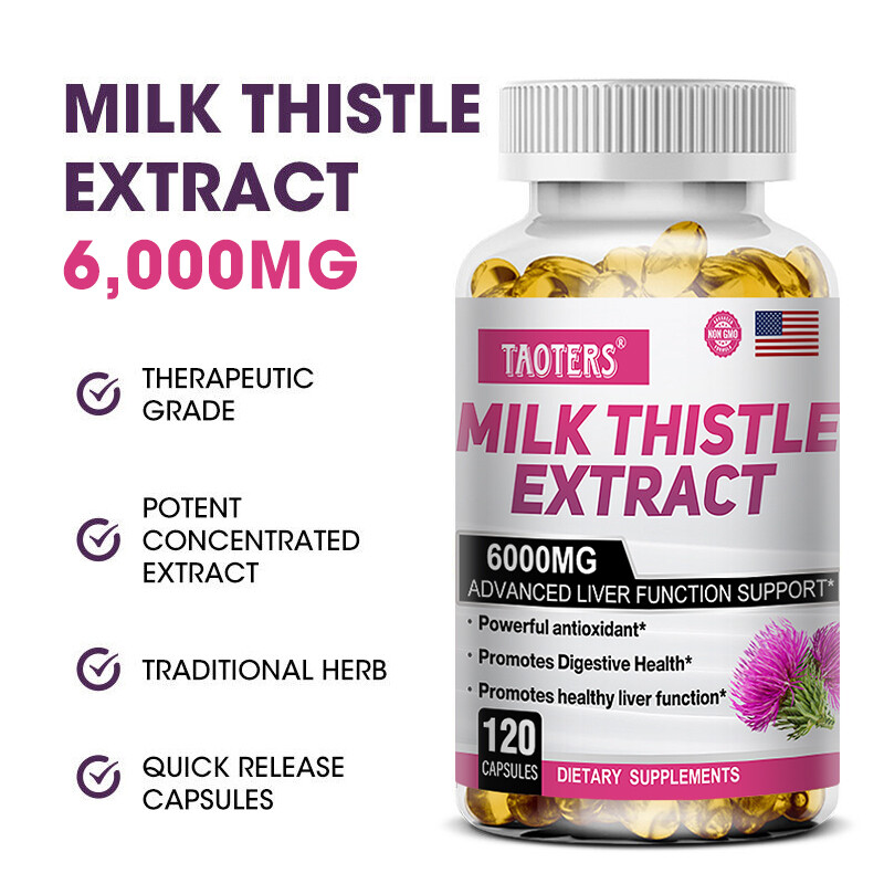 Milk Thistle Extract 6000 Mg Liver Cleanser Liver Detox Cardio