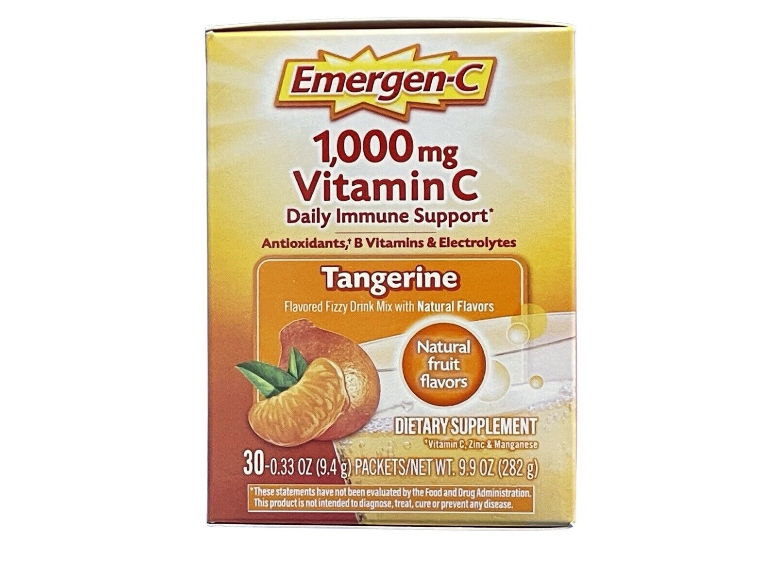 Emergen-C Vitamin C 1000mg Tangerine 30 Packets Exp-03/2027 Drink
